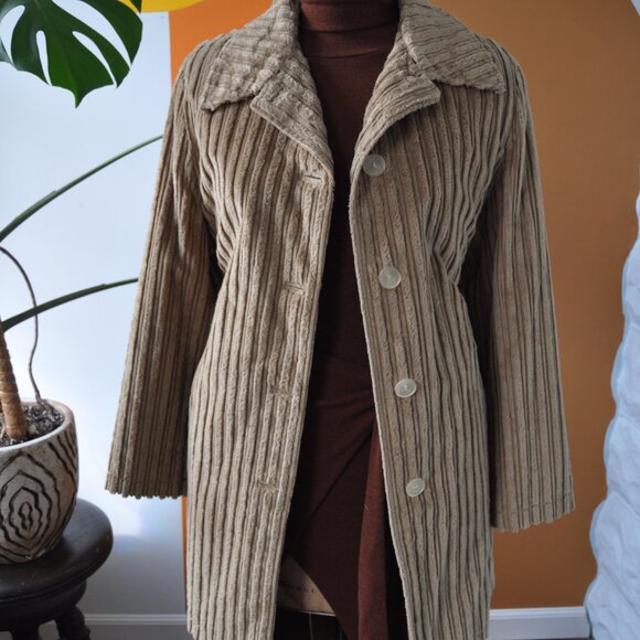 ANNA KEL vintage 2 in 1 corduroy jacket REAL FUR - Picture 4 of 10